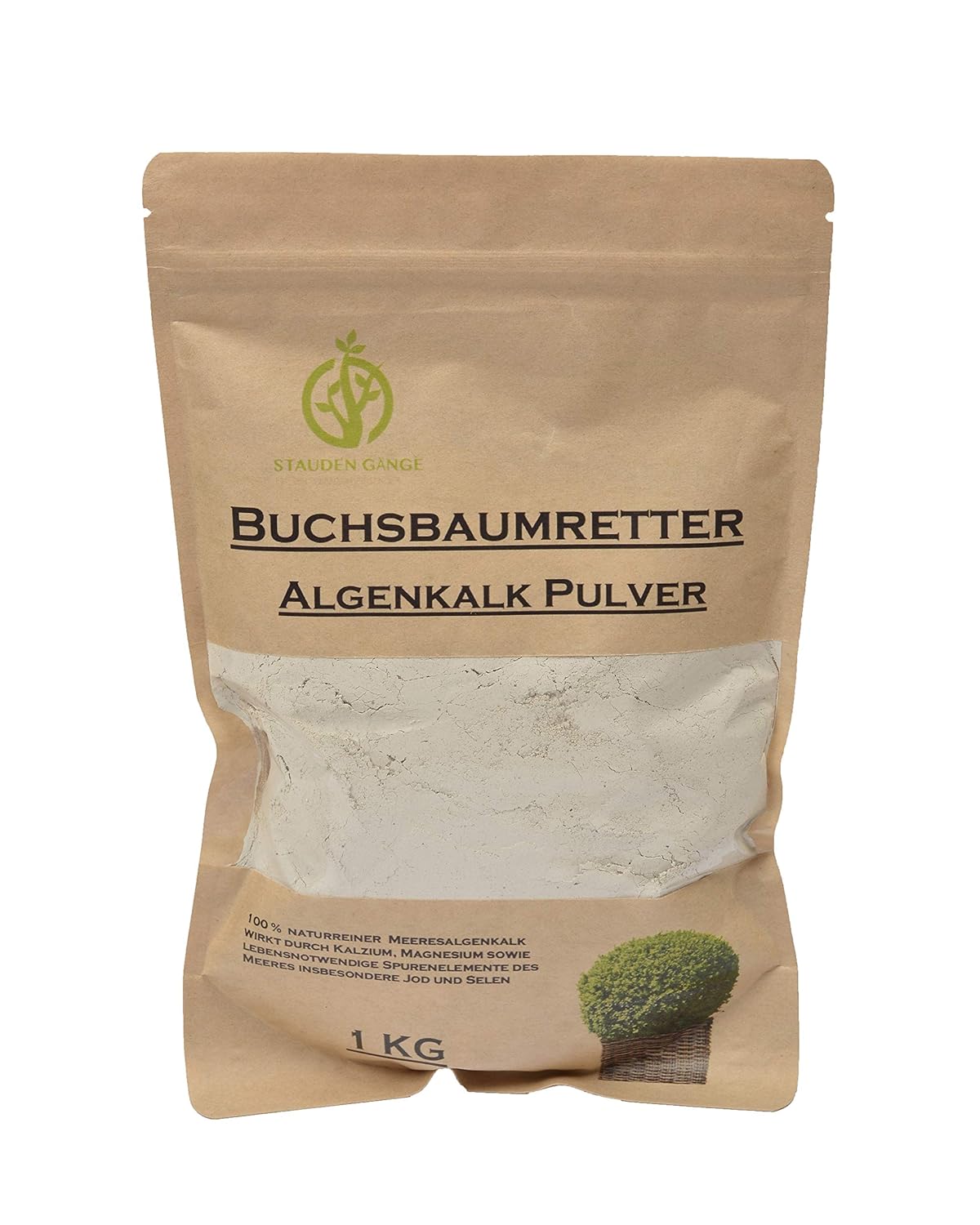 Stauden Gänge Algenkalk Pulver 1kg im umweltfreundlichen Papierbeutel wiederverschließbar