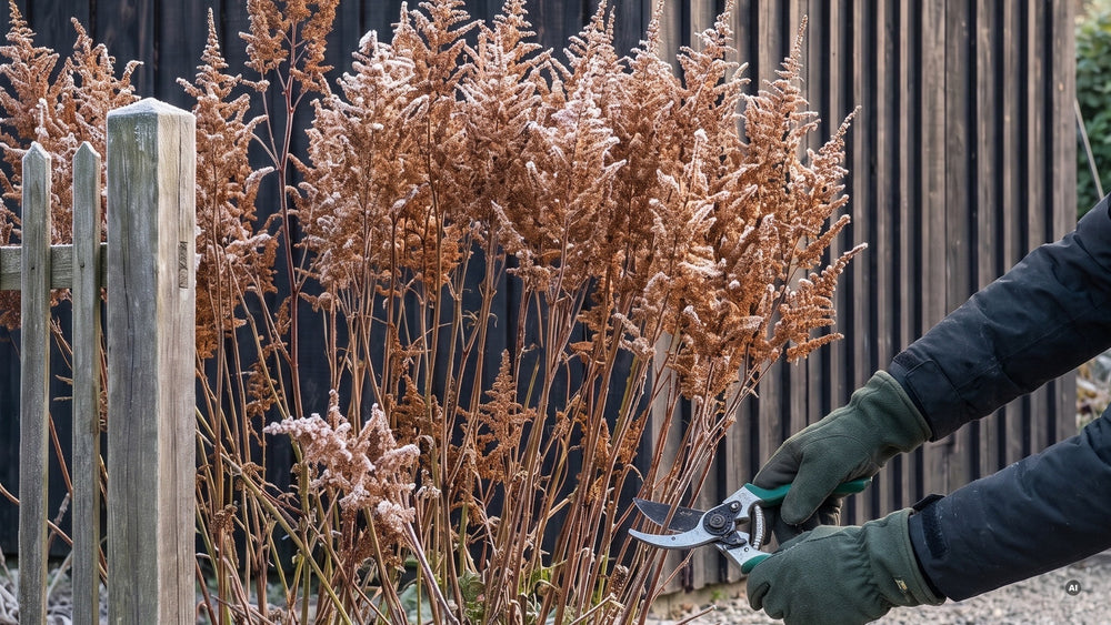 Ende Februar werden die hohen rostbraunen Rispen bodennah abgeschnitten