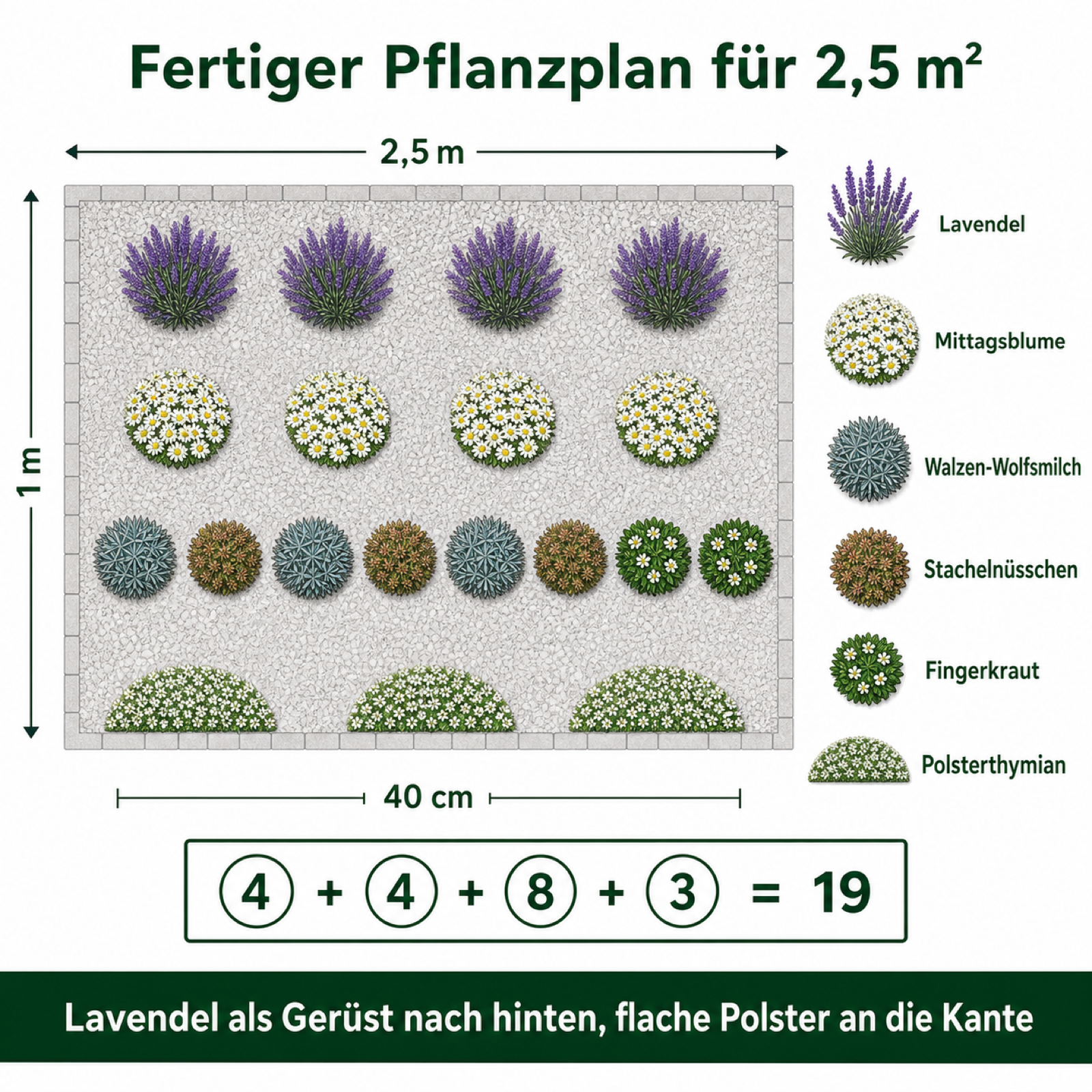 Kiesbeet-Set – 19 trockenheitsverträgliche Stauden