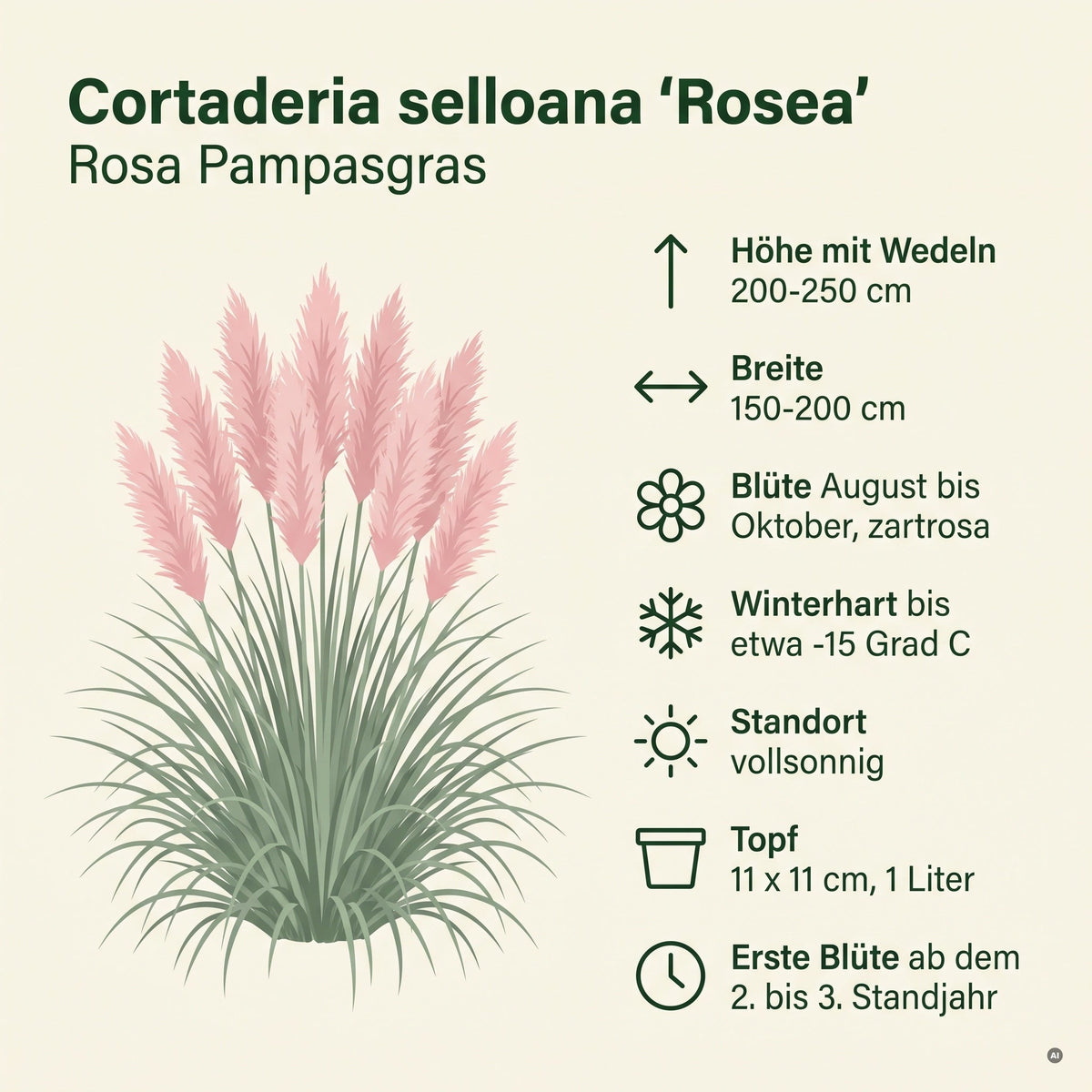 Cortaderia selloana 'Rosea' kaufen – Rosa Pampasgras